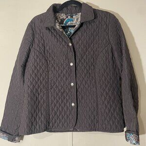 Briggs New York Jacket Size 14 Brown Quilted Puffer Snaps Windbreaker